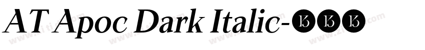 AT Apoc Dark Italic字体转换